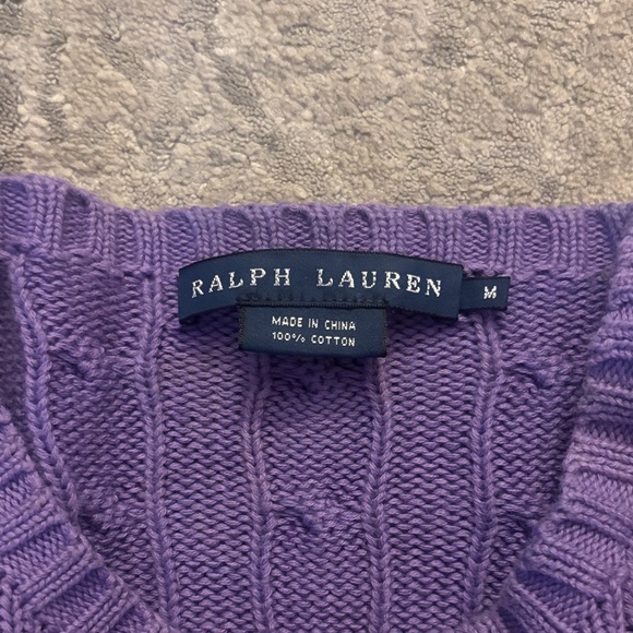 Ralph Lauren Purple Cable Knit Sweater - Picture 2 of 2